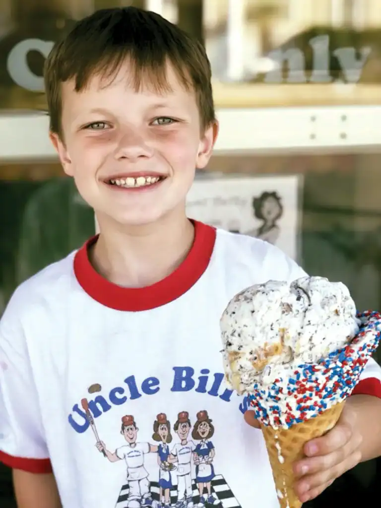 Aunt Betty's Ocean City NJ ice cream sugar cone with sprinkles